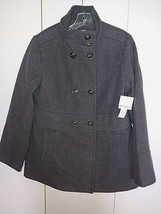 Liz Claiborne Ladies Gray DOUBLE-BREASTED Stretch POLY/RAYON COAT-L-NWT-NICE - £17.65 GBP