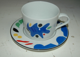 Block Spal Splash Antonio Mira Cup &amp; Saucer Set Portugal Funky Coffee Tea - £12.52 GBP