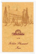 Willowbrooke at the Golden Pheasant Inn Menu Willows California - £14.07 GBP