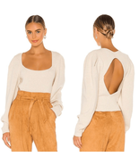NWT Free People Saffron Open Back Ivory Sweater S - $827.92 MXN