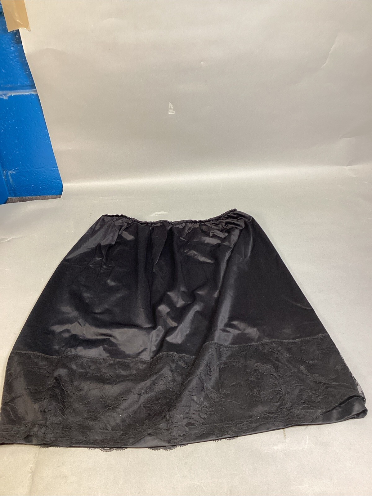 Vintage Black Half Slip With Floral Lace - Medium Item image 6