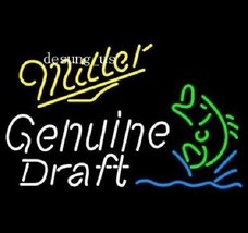 New Miller Genuine Draft Fish Beer Lager Neon Sign 24&quot;x20&quot; - £198.72 GBP