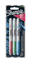 Sharpie Permanent Markers Metallic Colors, Fine Point, Red, Green, Blue, 3 Pack - £10.19 GBP