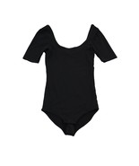 Ginatricot Shirt Womens XS Black One Piece Short Sleeve Scoop Neck Bodysuit - $25.72