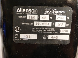Allanson Ignition Transformer I Type 448 Cat. 421 - $89.10