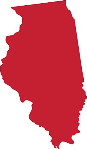 Picniva red Illinois IL map removable Vinyl Wall Decal Home Dicor 3 inch... - $3.91