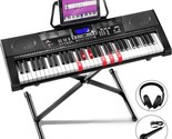 Electric Piano Keyboard For Beginners With Light-Up Keys, Mustar 61 Keys... - $181.93