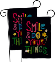 Smile Do Your Things Burlap - Impressions Decorative 2 pcs Garden Flags Pack GP1 - £27.87 GBP