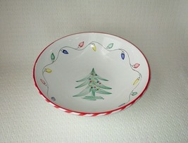 Present Tense TWINKLE Christmas 12&quot; Vegetable Bowl Kim Morgan Handpainte... - £51.24 GBP