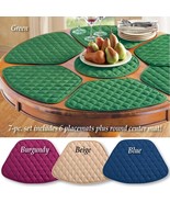 7-Pc Round Table Wedge-Shaped Diamond Quilted Placemat Centerpiece Set 3... - €21,11 EUR+