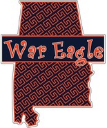 Auburn University &quot;War Eagle w/State Outline&quot; 4&quot; Decal - $8.59