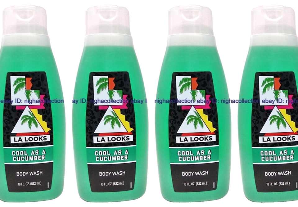 ( Lot 4 ) LA Looks Cool As A Cucumber Body Wash 18 oz ( 532ml ) Brand New - $39.59