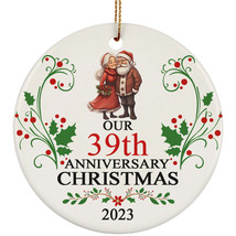Funny Santa Claus Couple 39th Anniversary 2023 Ornament Gift 39 Years Christmas - £11.70 GBP