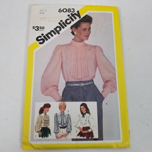 Vintage 1983 Simplicity 6083 Sewing Pattern Pullover Blouse Size 8 - $5.90