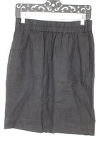 J Crew S Black Pull-On Linen Skirt Pockets AO792 - $25.64