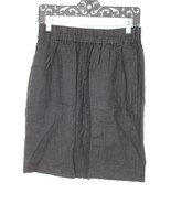 J Crew S Black Pull-On Linen Skirt Pockets AO792 - £20.16 GBP