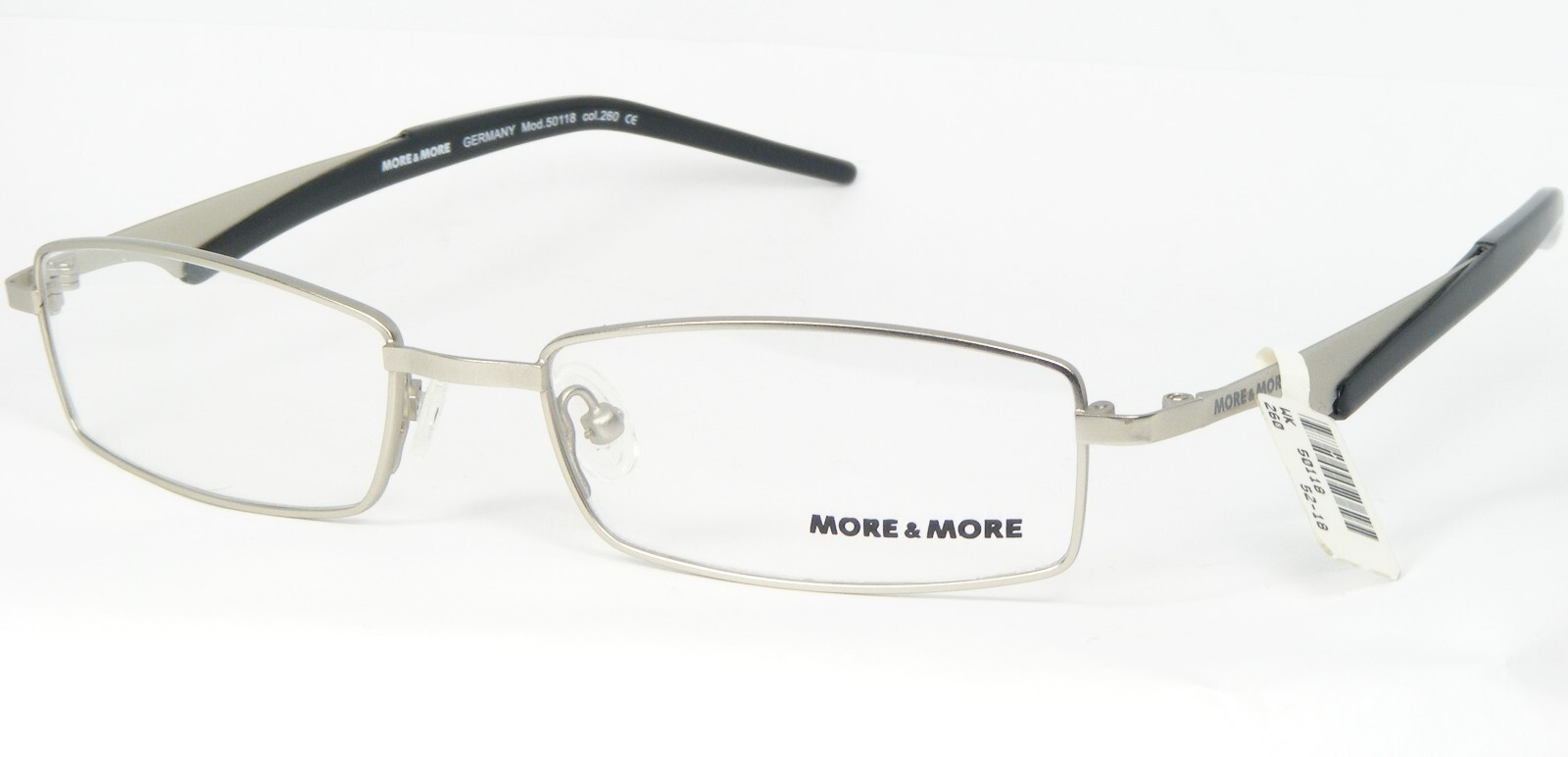 MORE &amp; MORE 50118 260 Silber Brille Brillengestell 52-18-135mm Deutschland - $49.55