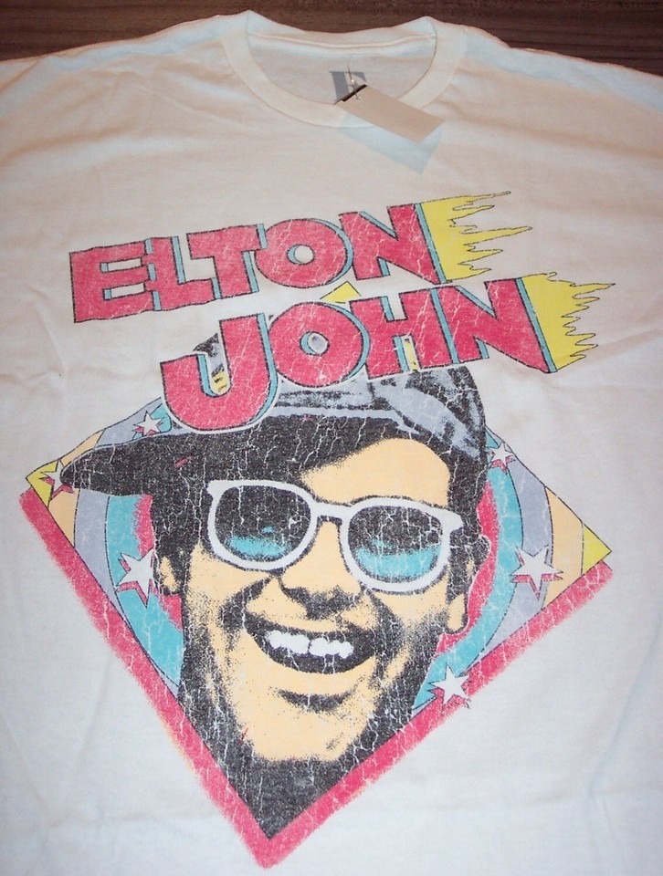 VINTAGE STYLE ELTON JOHN T-Shirt MENS XL NEW w/ TAG - £14.91 GBP