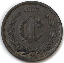 1906 NARROW DATE MO Mexico Centavo Coin Mexico City Mint - £7.89 GBP