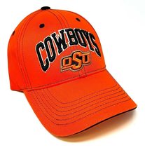 National Cap Captain Oklahoma State Cowboys Text Logo Orange Curved Bill Adjusta - £18.56 GBP