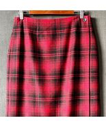 Talbots Buffalo Plaid Wool Blanket Long Wrap Skirt Red Black -Women&#39;s Si... - $880.74 MXN