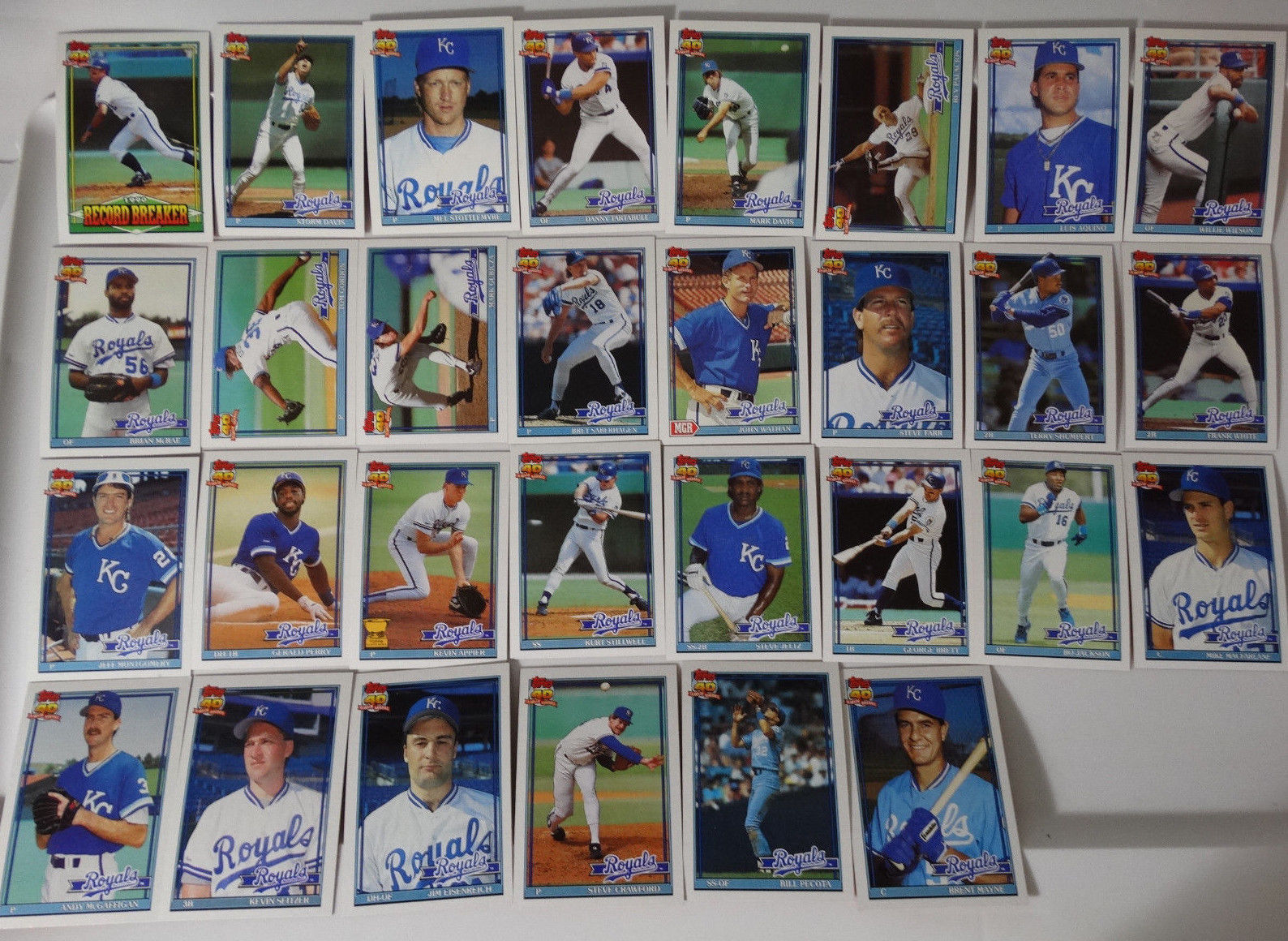 Primary image for 1991 Topps Kansas City Royals Team Set of 33 Baseball Cards With Traded