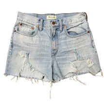 Madewell Size 26 Shorts The Perfect Vintage Jean Destroyed Cut Off Denim Blue - £13.27 GBP