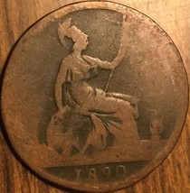 1890 Uk Gb Great Britain One Penny Coin - £1.37 GBP