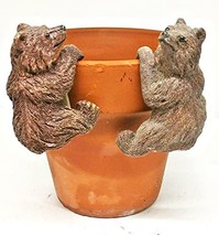 Hand Painted Nature Series Set/2 Brown Bear Pot Sitters 3 Inches - £13.65 GBP