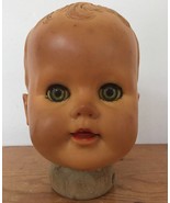 Vtg Creepy 60s Eegee Soft Vinyl Green Eyed Baby Doll Head W/ Working Sle... - $125.00