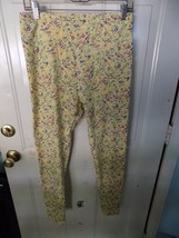 LuLaRoe Yellow Floral Print Leggings Size Tall and Curvy Women&#39;s NWOT - £16.30 GBP