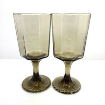 VINTAGE LIBBEY GLASS COMPANY Light BROWN WATER GLASS GOBLETS 6 7/8” Repl... - $17.81