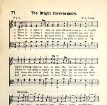 1894 Sheet Music The Bright Forevermore Religious Victorian Hymns 7.75 X 5&quot; - $14.49