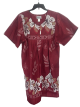 Anthony Richards Womens Floral Print Dress MuuMuu Style Dark Red Flowers Size XL - £24.77 GBP