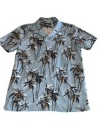 Banana Republic Men Size M Blue Floral Slim Fit Short Sleeve Tropical Shirt - $14.84