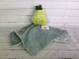 Rene Rofe Baby Pear Fruit Plush Lovey Security Blanket Nunu Green Gray Striped - £41.11 GBP
