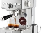 15 Bar Espresso Machine With Milk Frother Steam Wand For Cappuccino, Lat... - £260.86 GBP