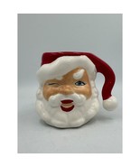 Vtg Winking Santa Face Hot Chocolate Mug Christmas Decor Ceramic MCM 1960s - $23.07