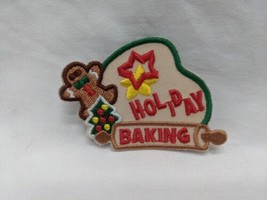 Holiday Baking Christmas Gingerbread Cookie Embroidered Iron On Patch 2 ... - £17.36 GBP