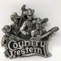 VTG Brassworks Country Western Buckle Musicians Music Guitars Violin Cow... - $51.47