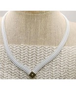 Vintage Monet White Herringbone necklace - $950.37 MXN