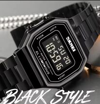 SKMEI Men LED Digital Watch Gold Stainless Steel Strap Bracelet Wristwat... - $24.90