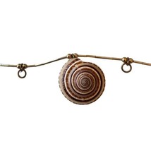 Spiral Seashell Pendant Gold-Toned Tube Chain 16.5 inch Necklace Barrel Clasp - £23.73 GBP