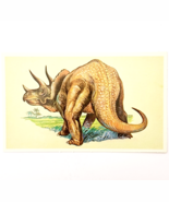 1975 TRICERATOPS Dinosaur Card Vintage Prehistoric Illustration Ephemera... - $460.08 MXN