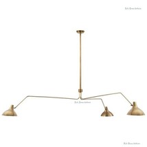 Mid Century Brass Black Sputnik Chandelier Vintage Stilnovo Italian Swing 3 Arms - £319.31 GBP