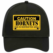 Caution Hornets Fan Novelty Black Mesh License Plate Hat - £23.14 GBP