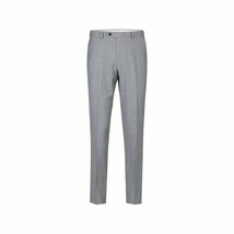 Men Renoir Flat Front Pants 100% Soft Wool Super 140s Classic Fit 508-5 Lt Gray image 2