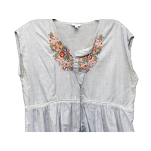 Sonoma Womens Sleeveless Tunic Top Blouse Size Medium Blue White Floral ... - £12.34 GBP