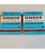 2 - DODGE Vintage Matchbook Cigarette Matches Unstruck Advertisement Ind... - £11.15 GBP