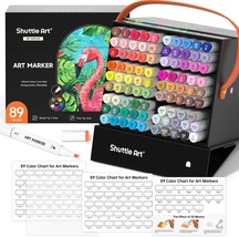 Shuttle Art 89 Colors Alcohol Markers, 88 Colors Dual Tip Art Marker Set... - £41.12 GBP